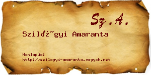 Szilágyi Amaranta névjegykártya